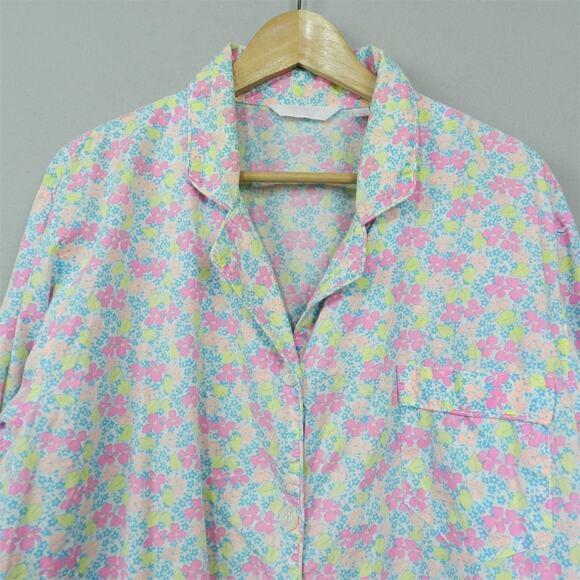 Victoria's Secret Womens Floral Pajama Top Multicolor Size XL‎ Button Up - Picture 2 of 15